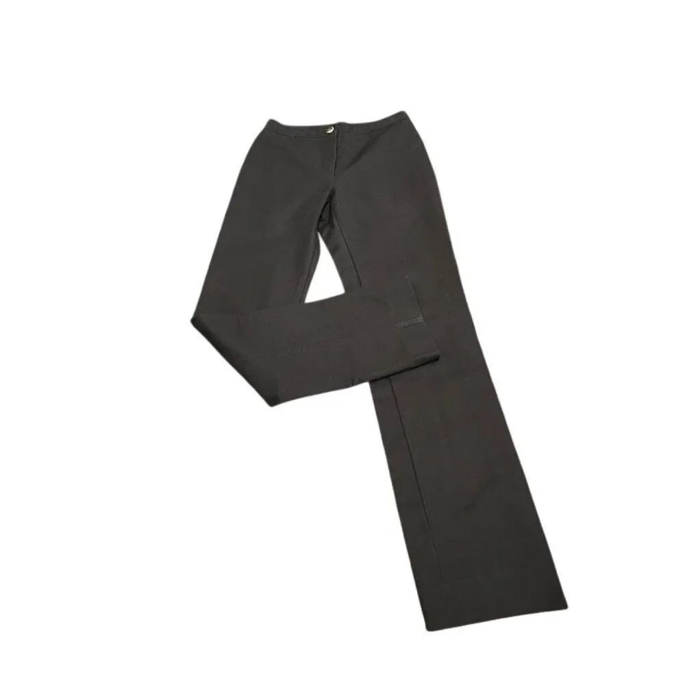 Etcetera Womens Stretch Flat Front Straight Trouser Pants Black Dark Wash Size 4